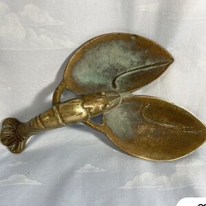 Vintage Coastal Brass Lobster Dish.